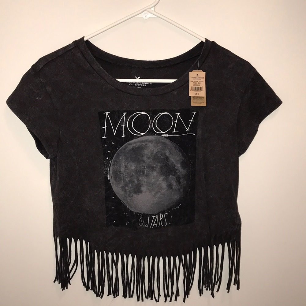 American Eagle fringed t shirt